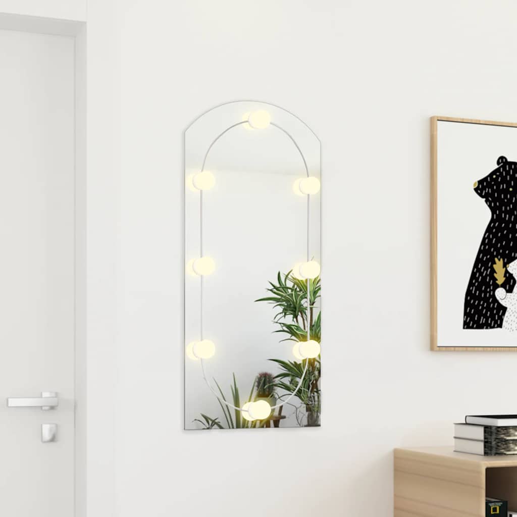 Spegel med LED-lampor valvformad (335864+326089)