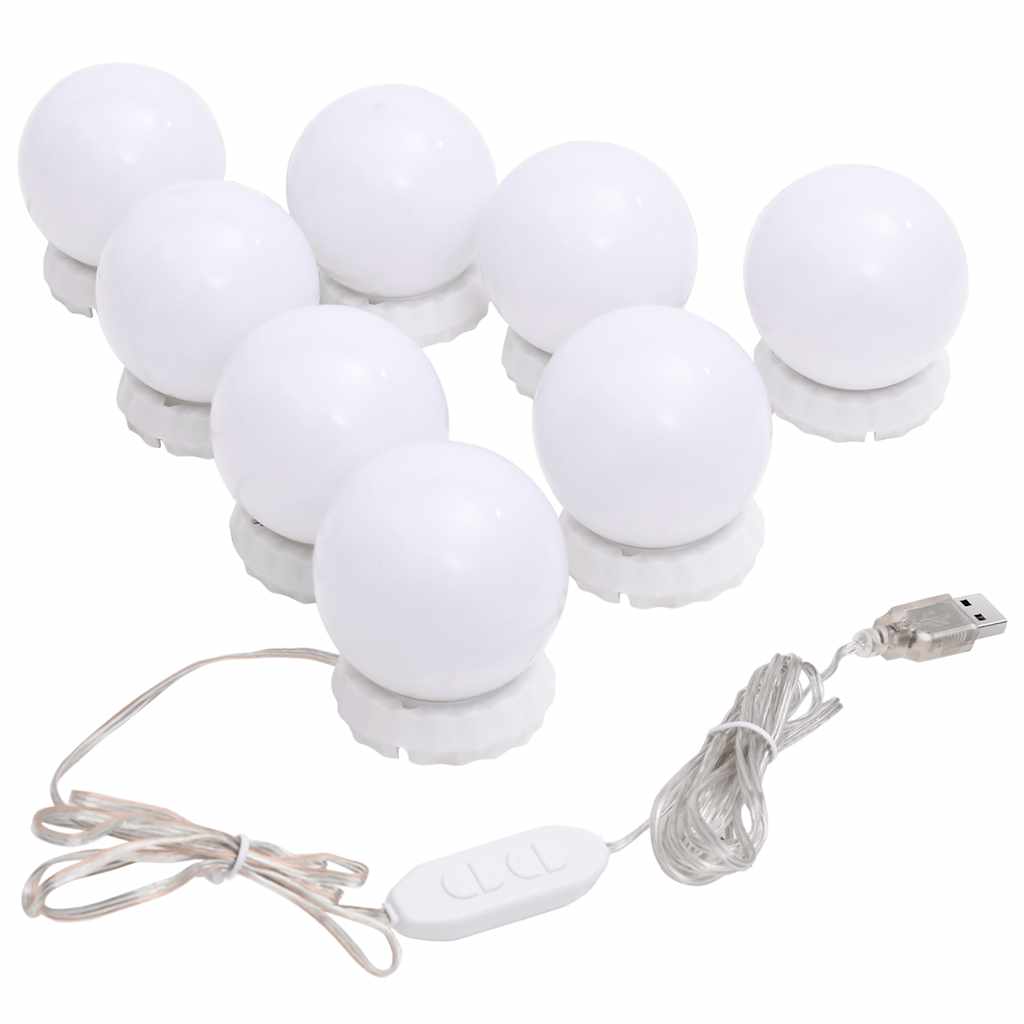 Spegel med LED-lampor valvformad (335864+326089)
