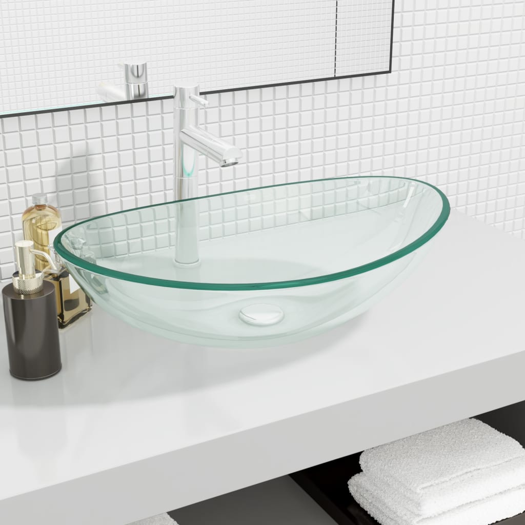 Handfat härdat glas