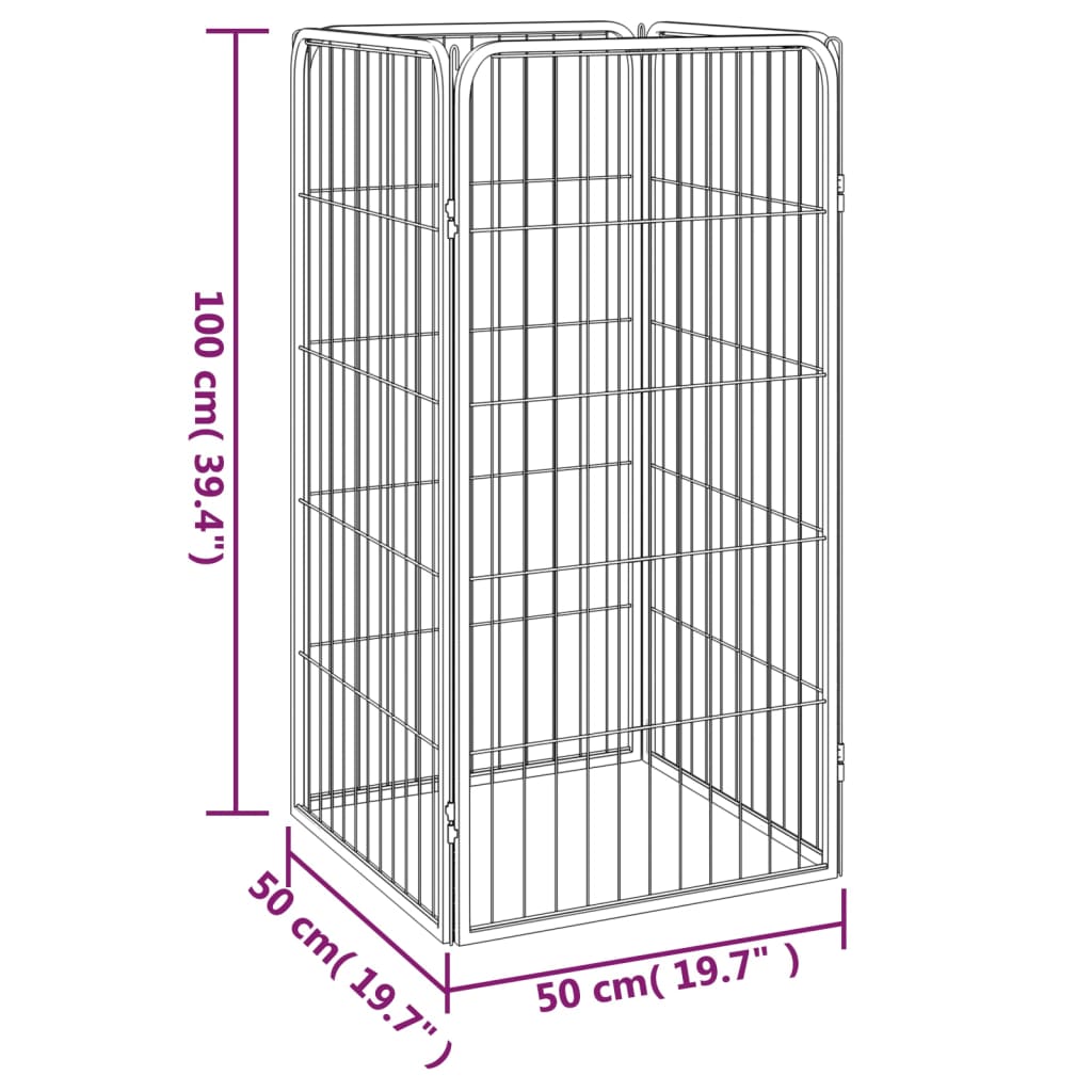 Hundbur 4 paneler pulverlackerat