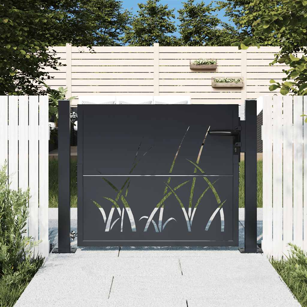 Trädgårdsgrind stål gräsdesign