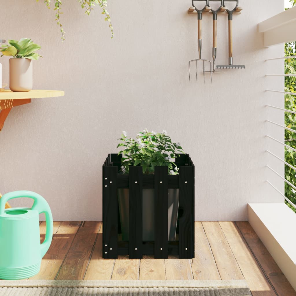 Odlingslåda med Staket-Design massiv