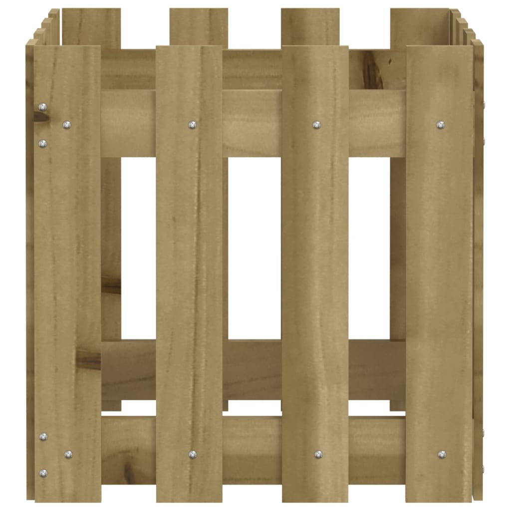 Odlingslåda med Staket-design Impregnerat