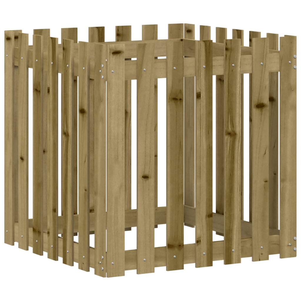 Odlingslåda med Staket-design Impregnerat