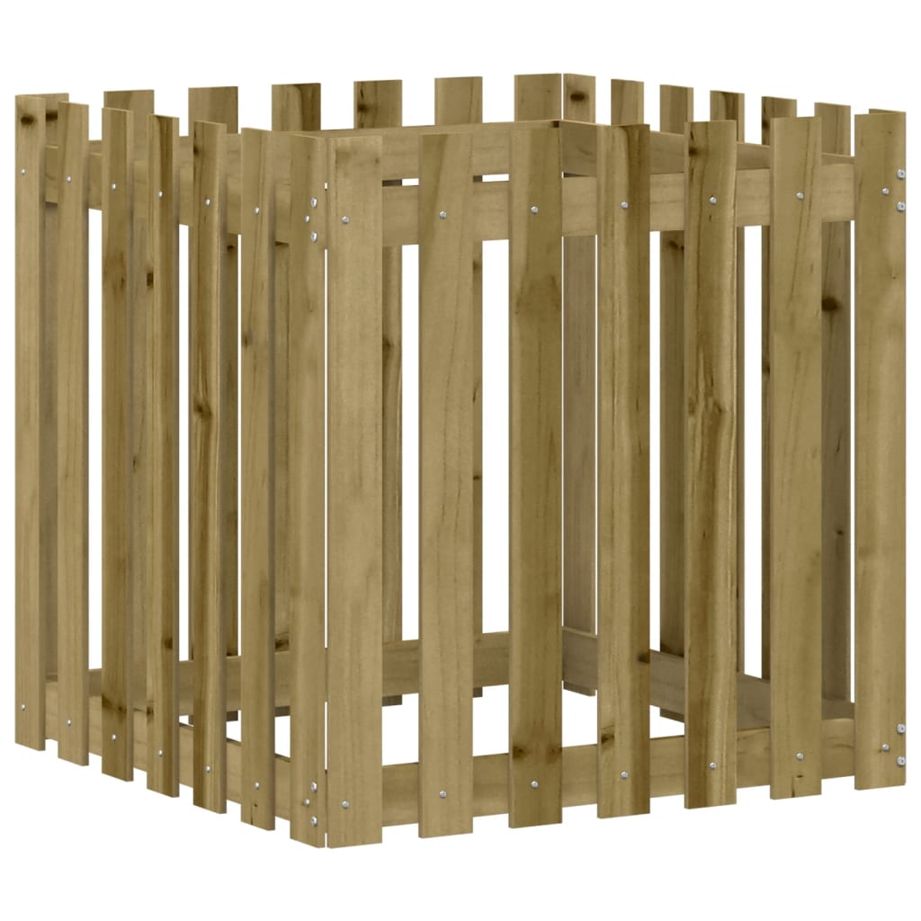 Odlingslåda med Staket-design Impregnerat