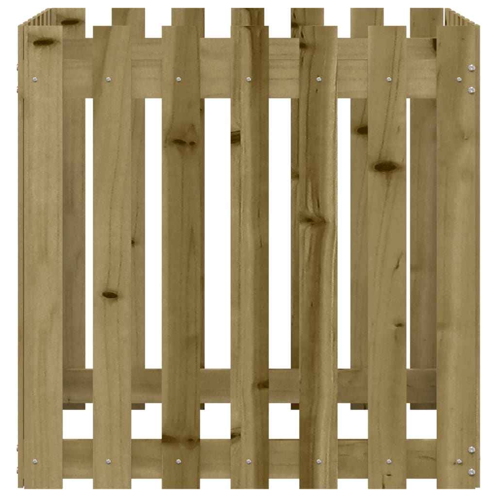 Odlingslåda med Staket-design Impregnerat