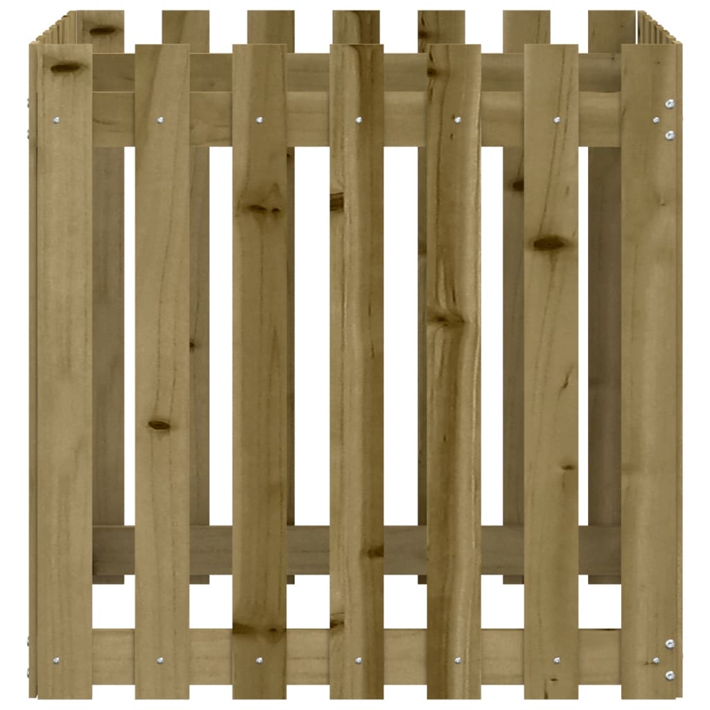 Odlingslåda med Staket-design Impregnerat