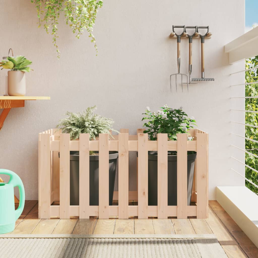 Odlingslåda med Staket-Design massiv
