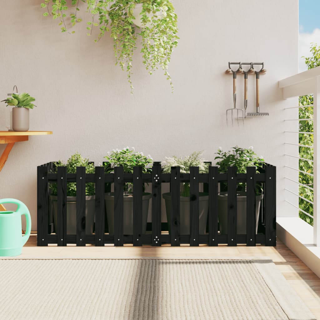 Odlingslåda med Staket-Design massiv