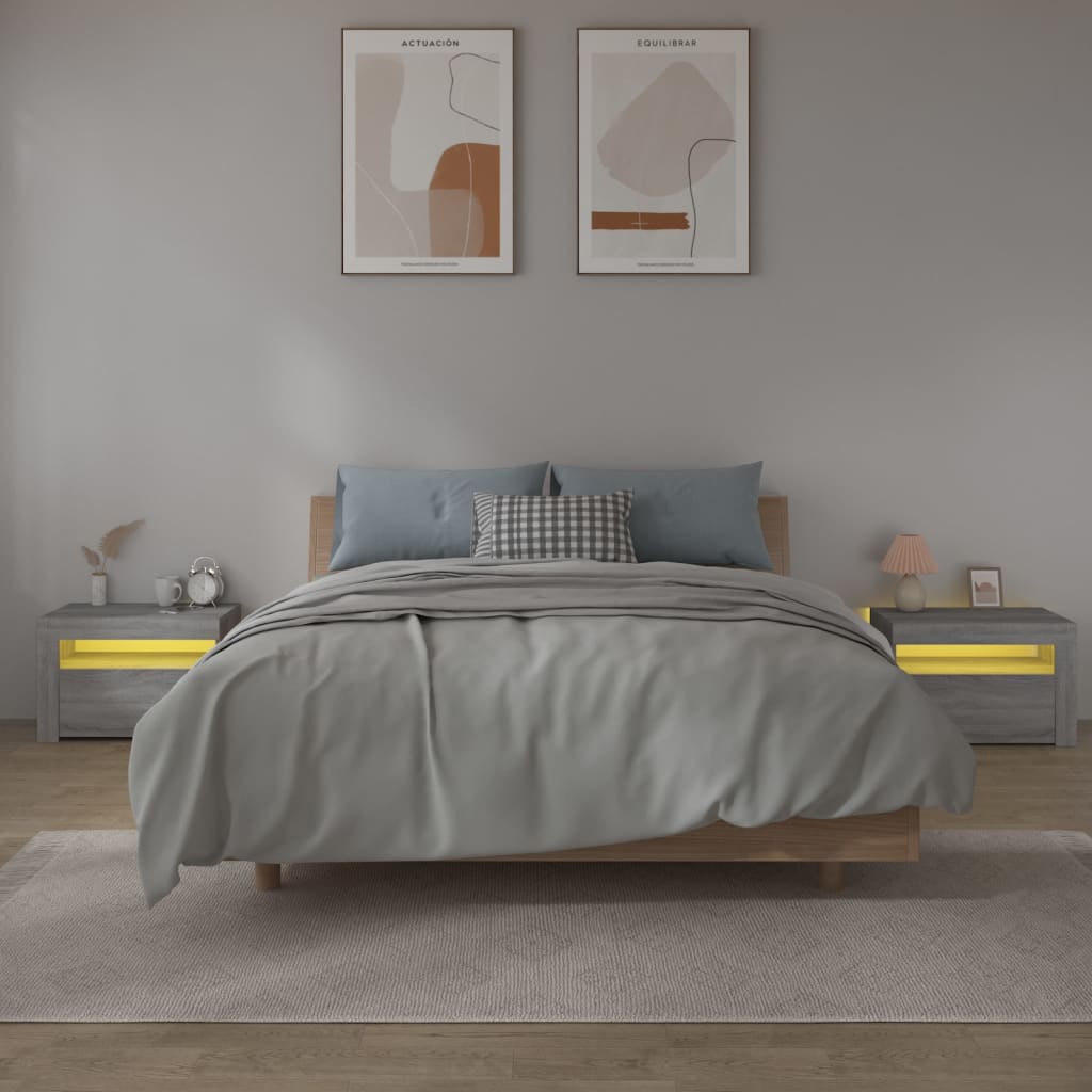 Sängbord med LED-belysning
