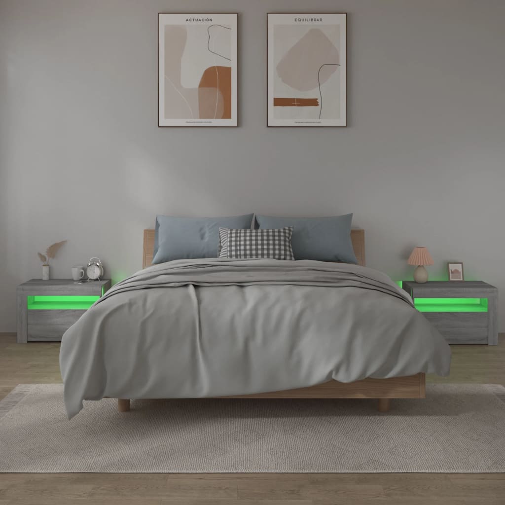 Sängbord med LED-belysning