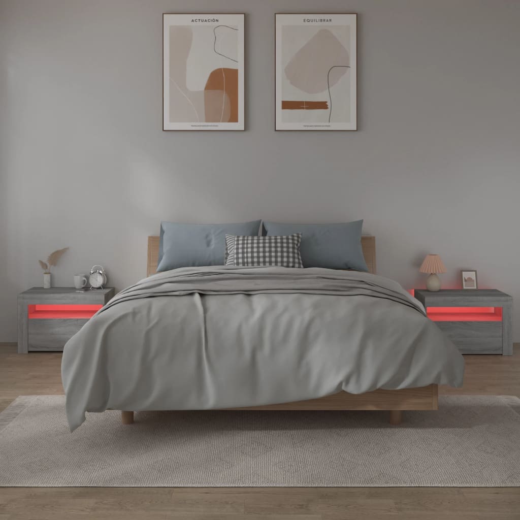 Sängbord med LED-belysning