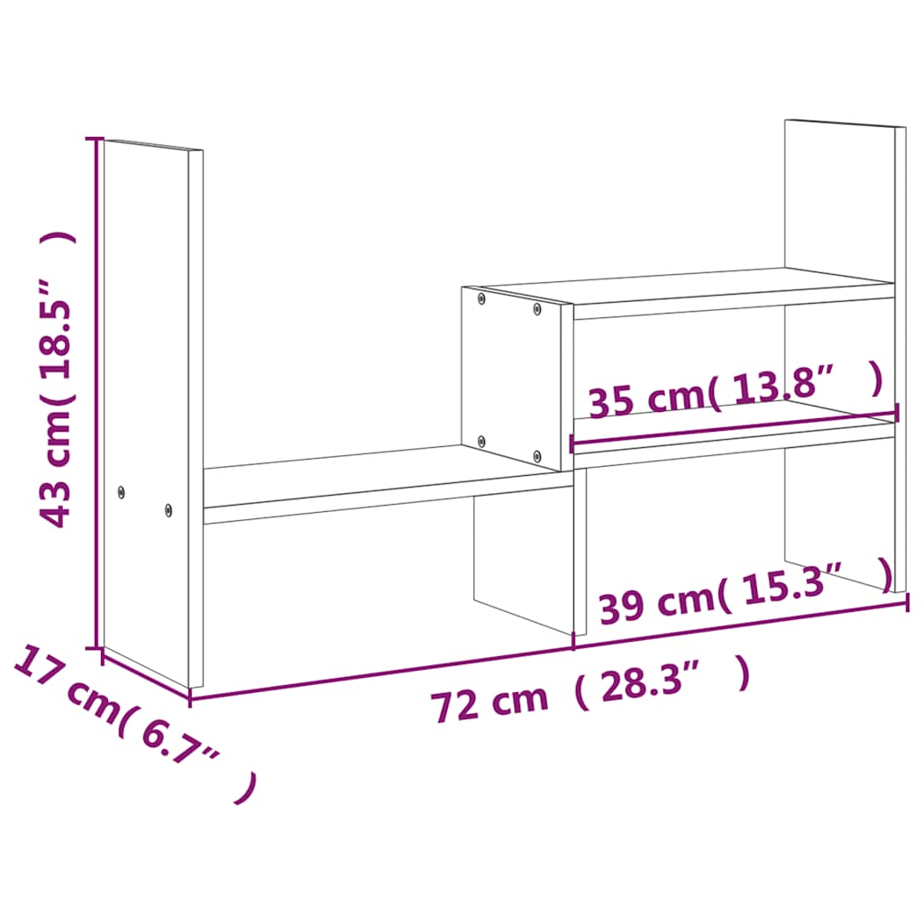 Skärmställ (39-72)x17x43 cm massiv furu