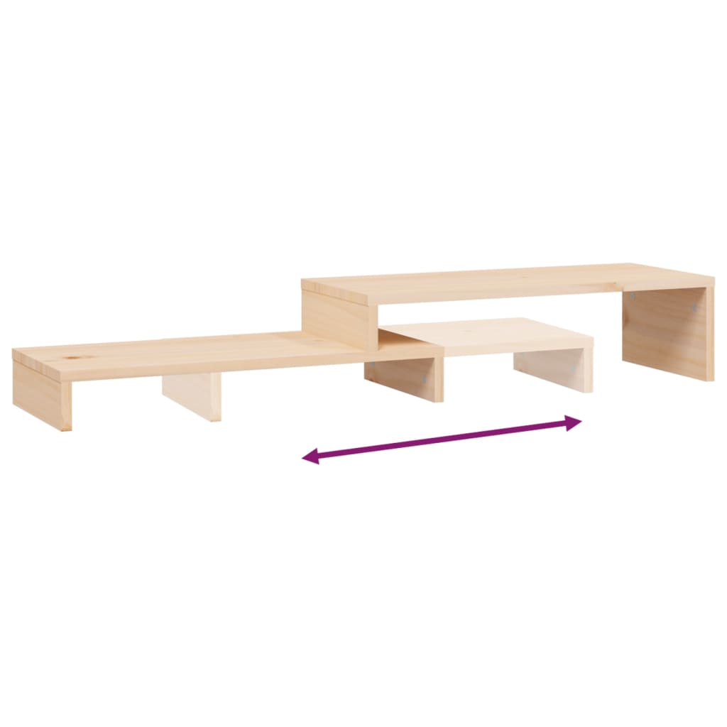 Skärmställ (52-101)x22x14 cm massiv furu