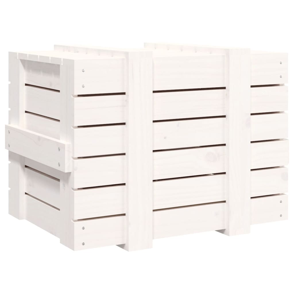 Förvaringslåda Vit 58x40,5x42 Cm Massiv Furu