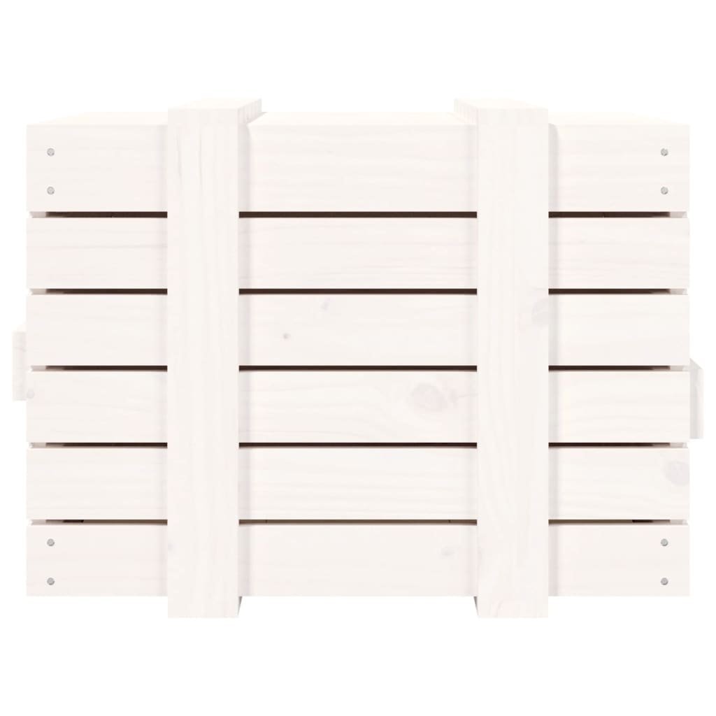 Förvaringslåda Vit 58x40,5x42 Cm Massiv Furu