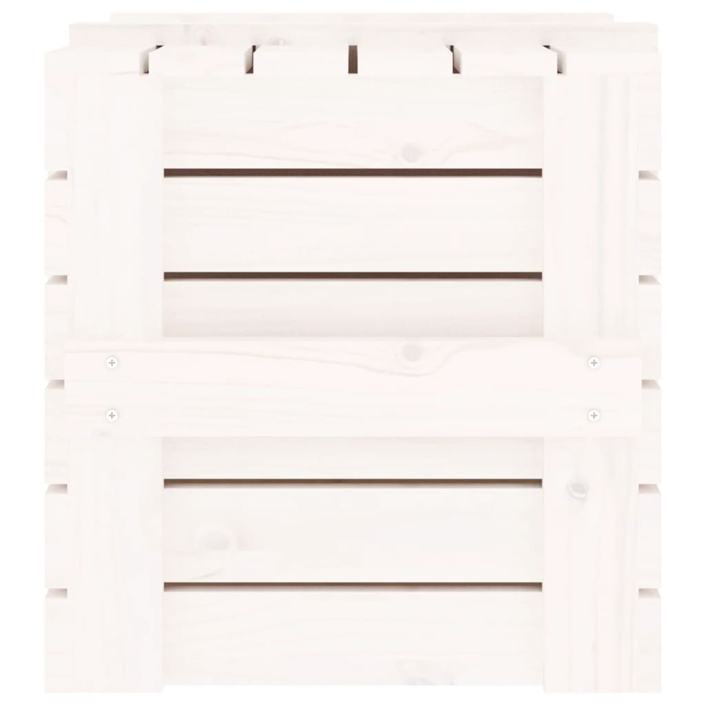 Förvaringslåda Vit 58x40,5x42 Cm Massiv Furu