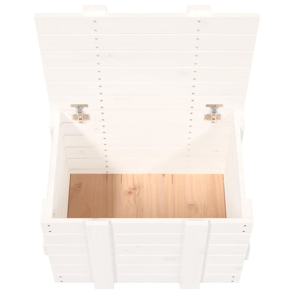 Förvaringslåda Vit 58x40,5x42 Cm Massiv Furu