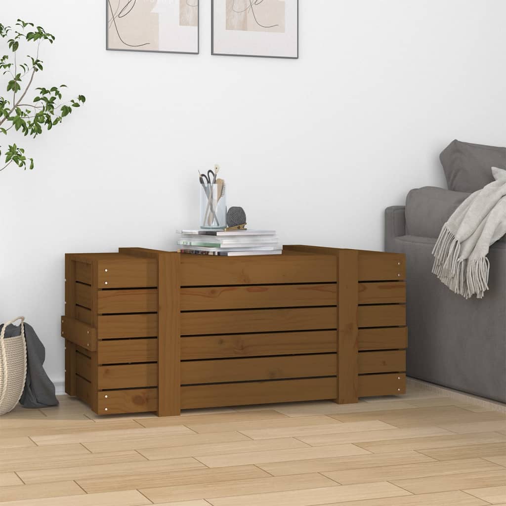 Förvaringslåda Vit 58x40,5x42 Cm Massiv Furu