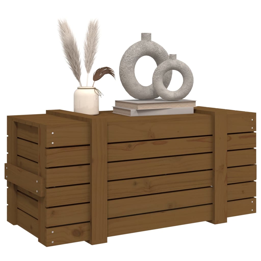 Förvaringslåda Vit 58x40,5x42 Cm Massiv Furu