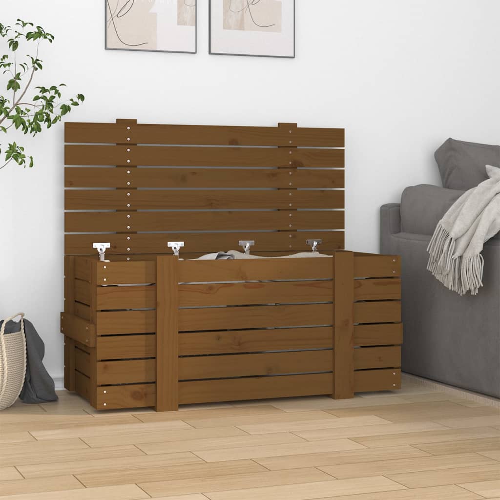 Förvaringslåda Vit 58x40,5x42 Cm Massiv Furu