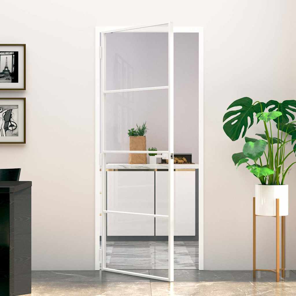 Innerdörr , härdat glas och aluminium slim