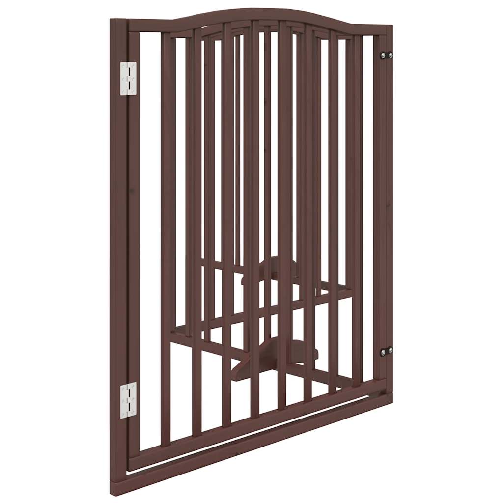 Hundgrind med dörr vikbar 4 paneler ek 320 cm poppel