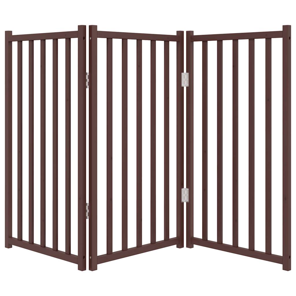 Hundgrind hopfällbar 3 paneler ek 150 cm massivt granträ