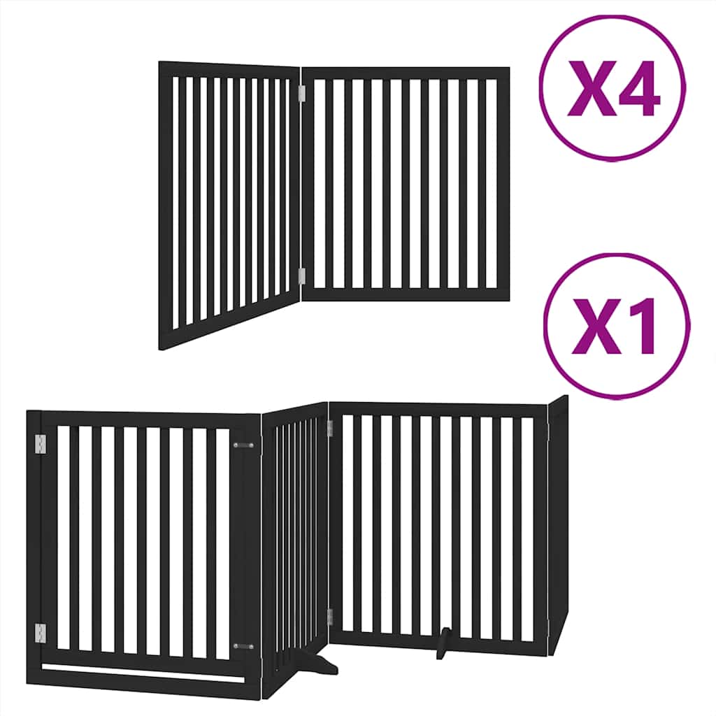 Hundgrind med Dörr Vikbar 12 Paneler Poppel