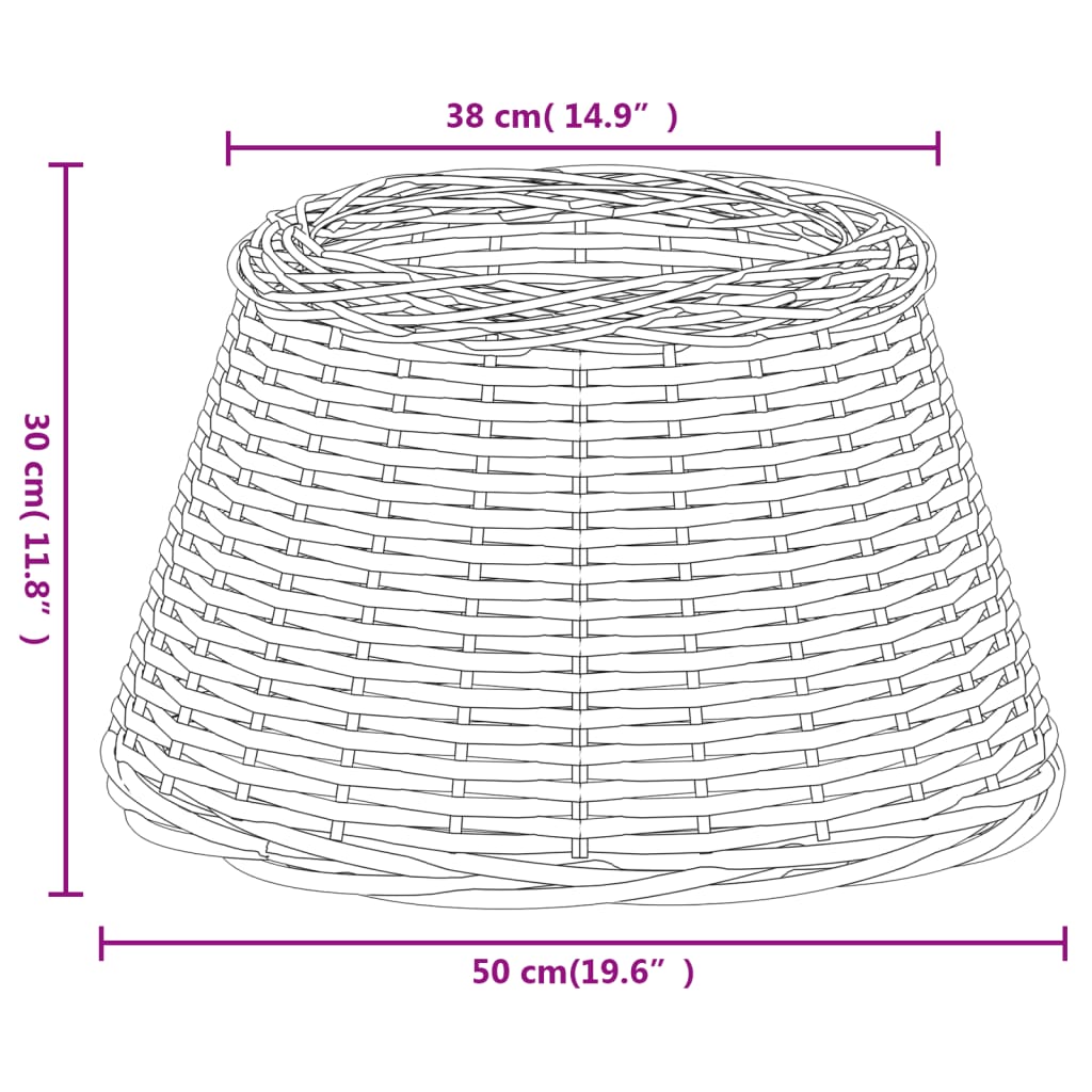 Lampskärm Ø50x20 cm korgmaterial
