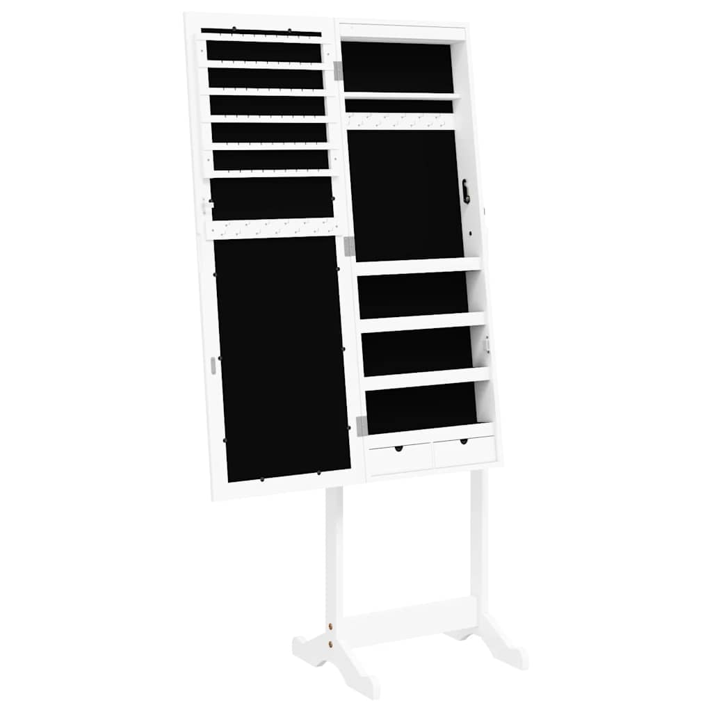 Spegelsmyckesskåp med LED-lampor fristående