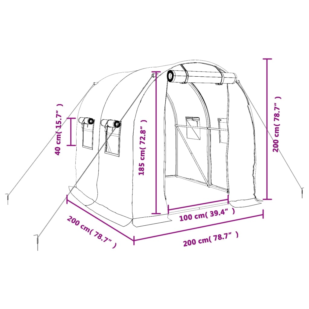 Växthus Med Stålram 8 M²