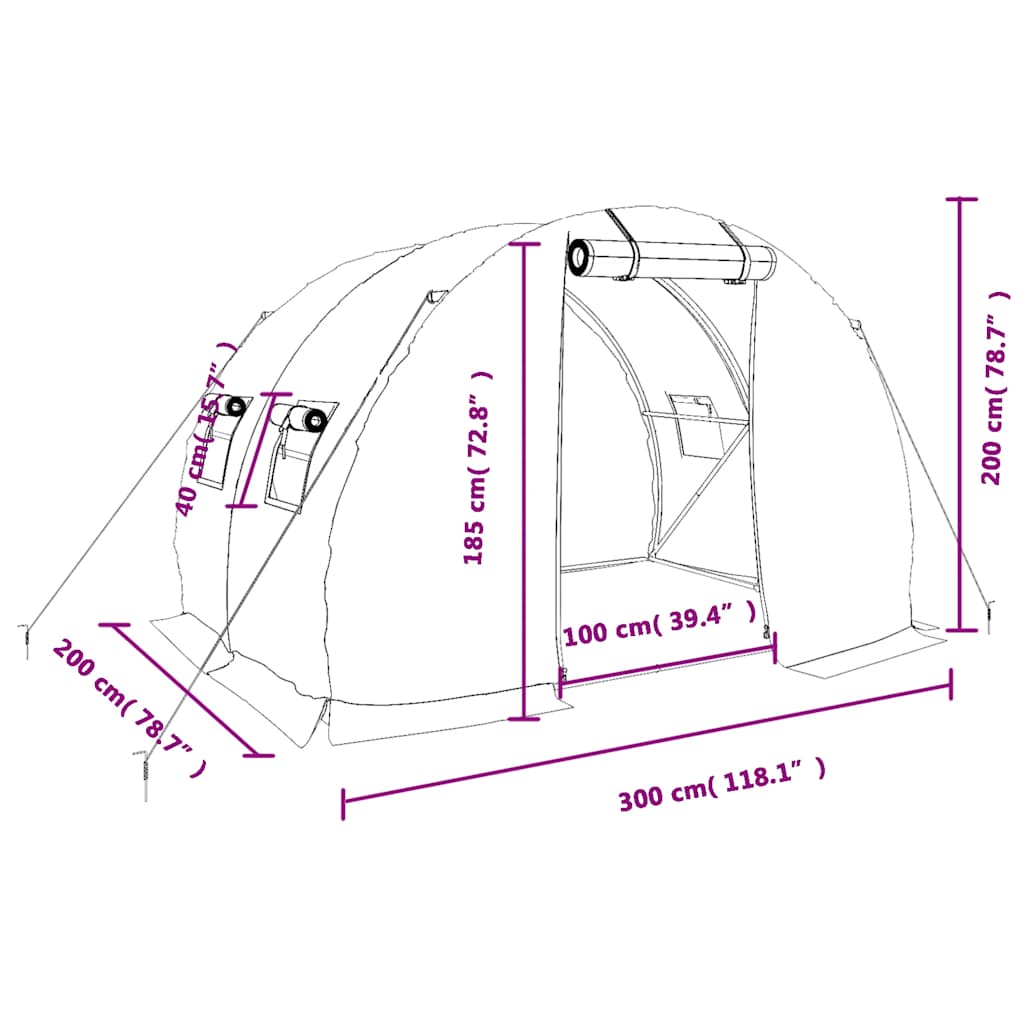 Växthus med stålram 6 m²