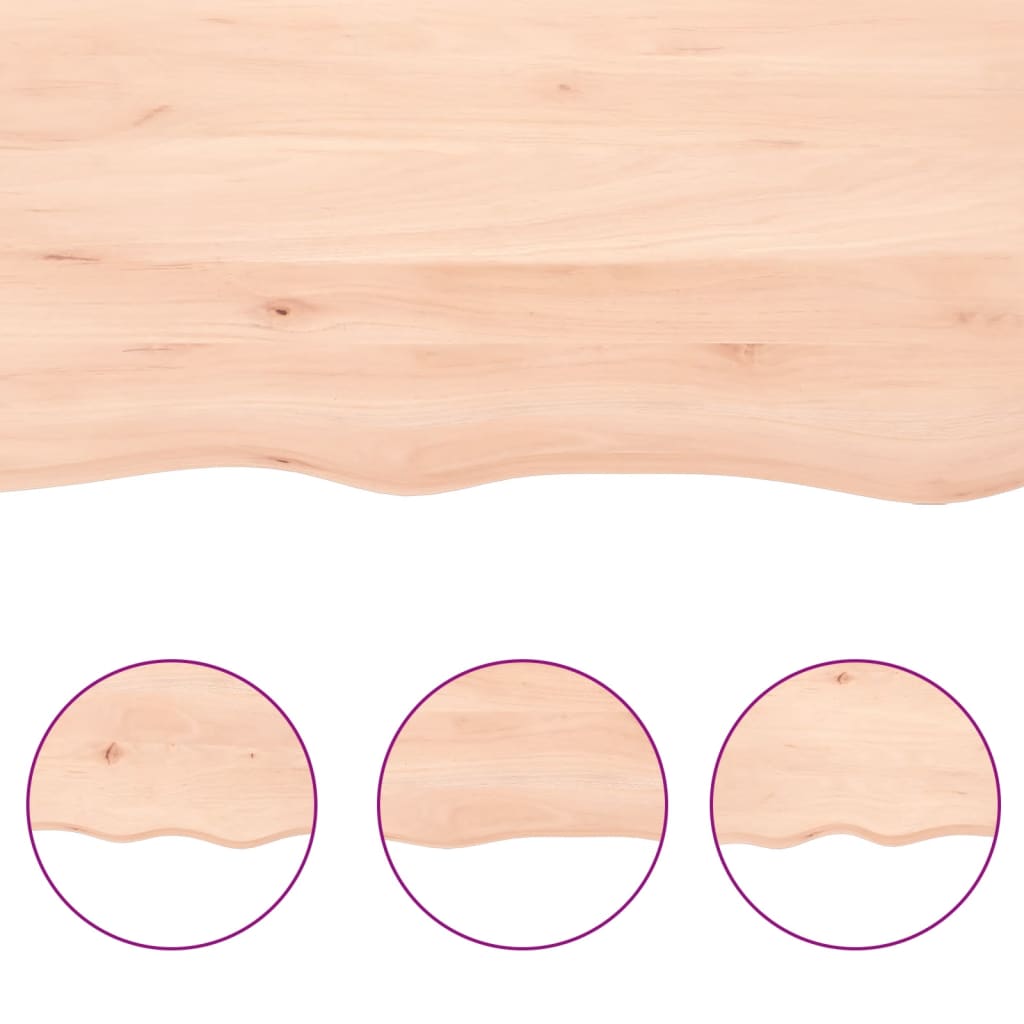 Bänkskiva för badrum 60x40x(2-4) cm obehandlat massivt trä