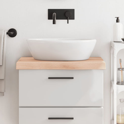 Bänkskiva för badrum 60x50x(2-6) cm obehandlat massivt trä