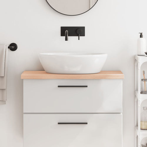 Bänkskiva för badrum 80x30x(2-4) cm obehandlat massivt trä