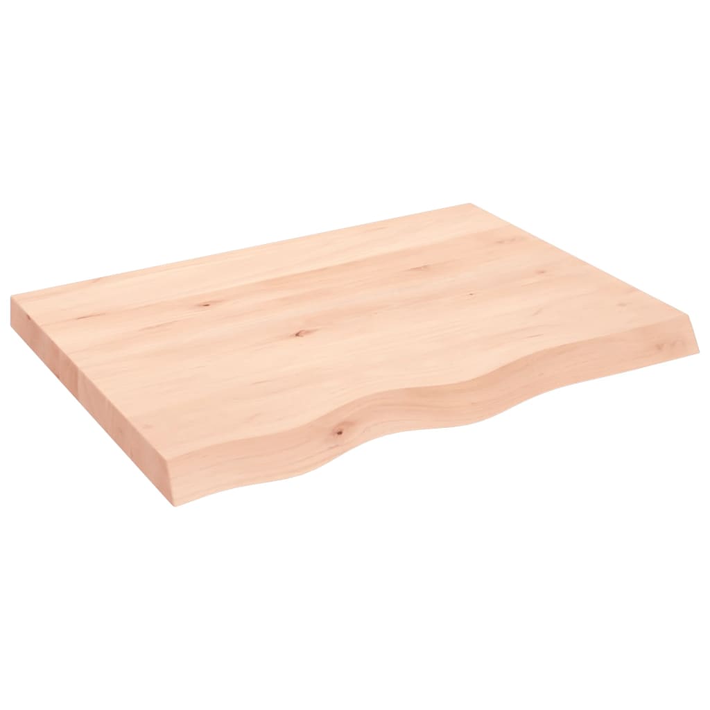 Bänkskiva för badrum 80x60x(2-6) cm obehandlat massivt trä