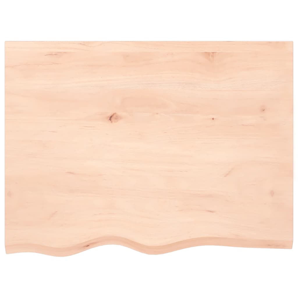 Bänkskiva för badrum 80x60x(2-6) cm obehandlat massivt trä