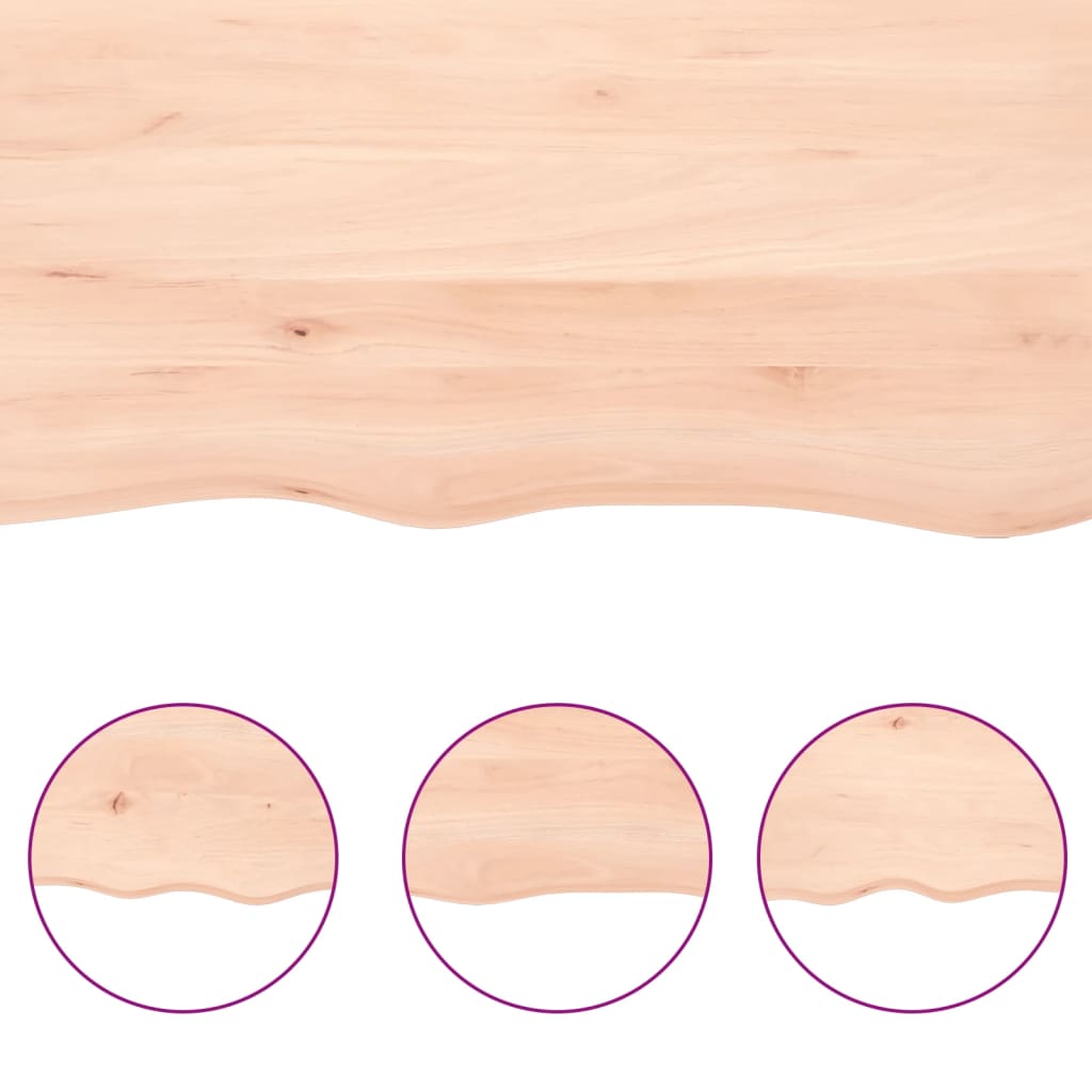 Bänkskiva för badrum 100x50x(2-6) cm obehandlat massivt trä