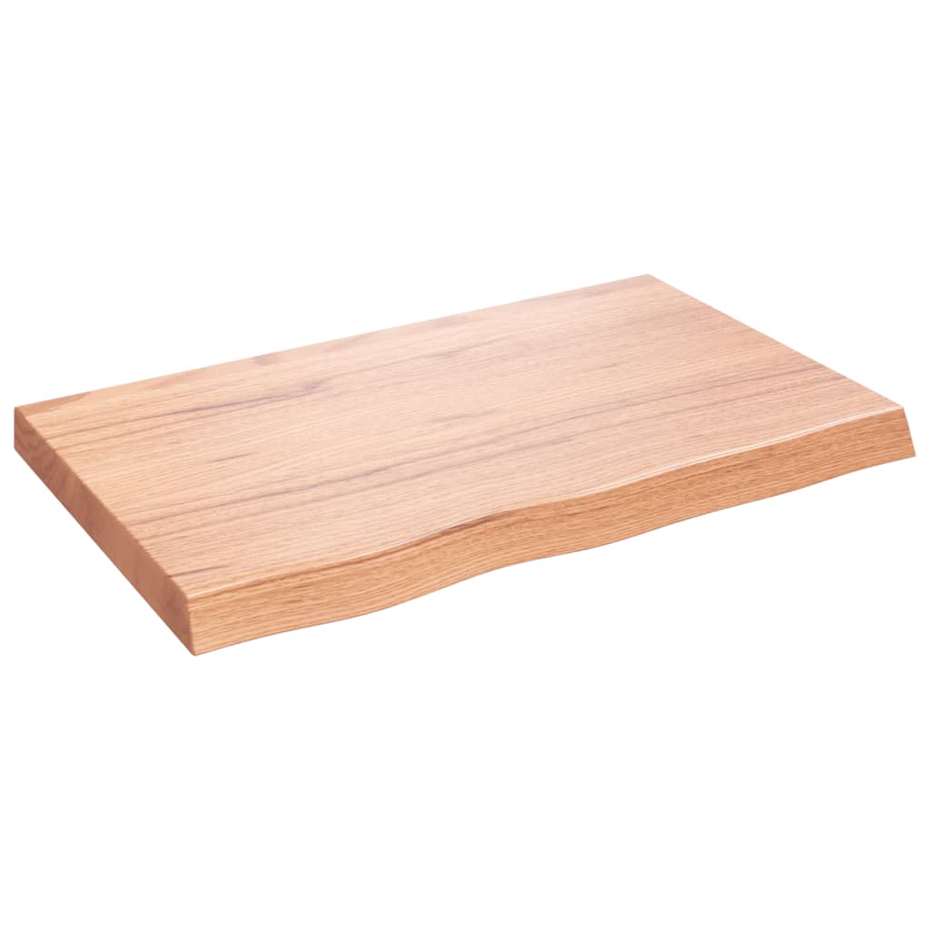 Bänkskiva badrum 80x50x(2-6) cm behandlat massivt trä