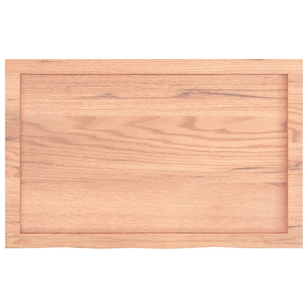 Bänkskiva badrum 80x50x(2-6) cm behandlat massivt trä