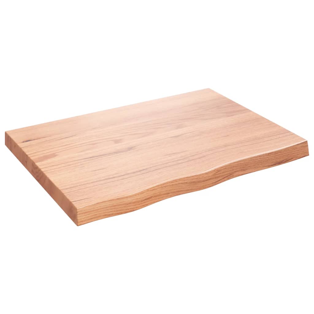 Bänkskiva badrum 80x60x(2-6) cm behandlat massivt trä