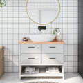 Bänkskiva badrum 100x30x(2-4) cm behandlat massivt trä