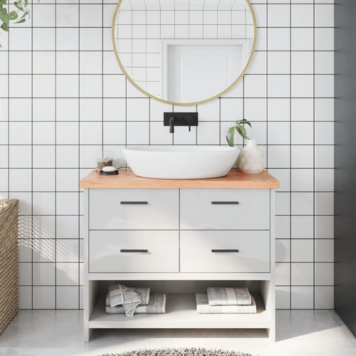 Bänkskiva badrum 100x30x(2-4) cm behandlat massivt trä