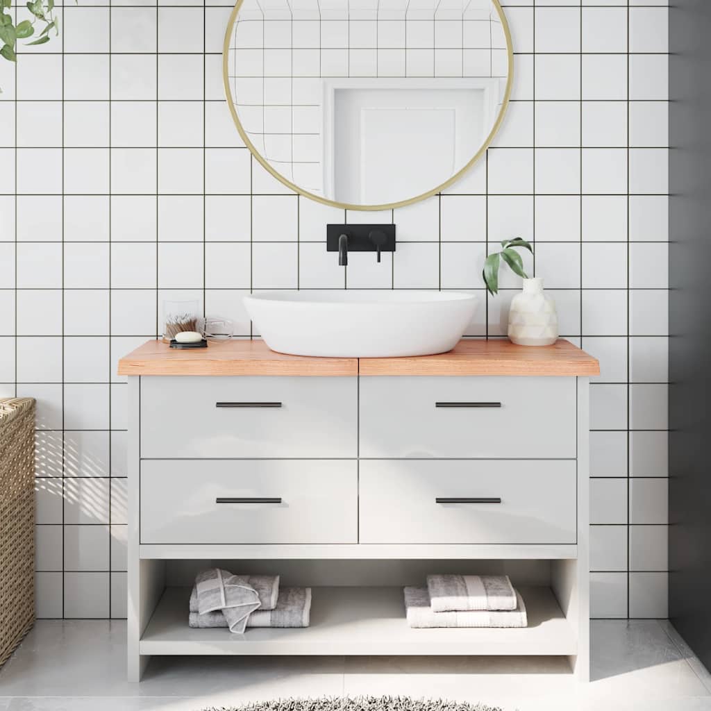 Bänkskiva badrum 120x30x(2-4) cm behandlat massivt trä
