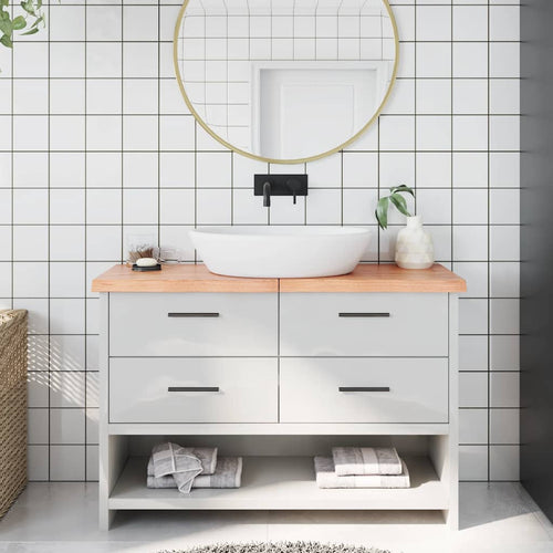 Bänkskiva badrum 120x30x(2-4) cm behandlat massivt trä