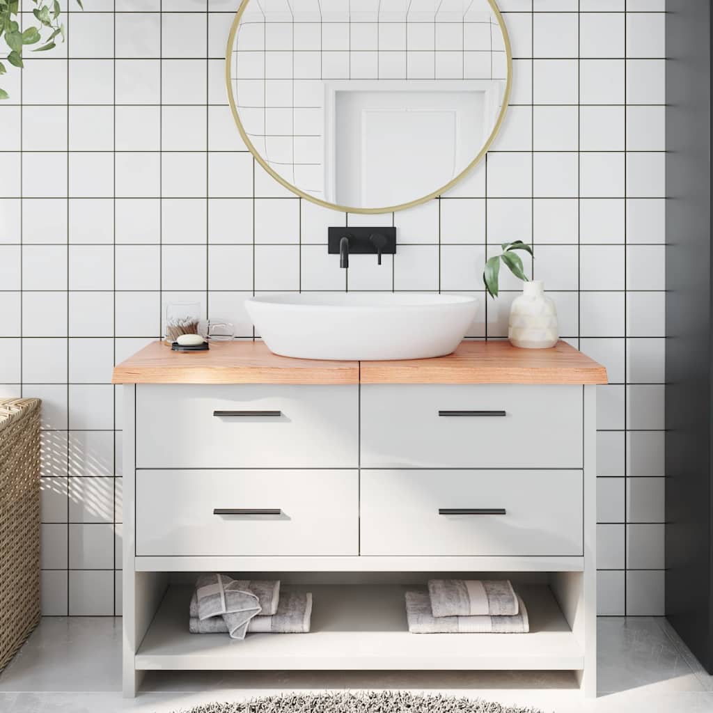 Bänkskiva badrum 120x40x(2-4) cm behandlat massivt trä