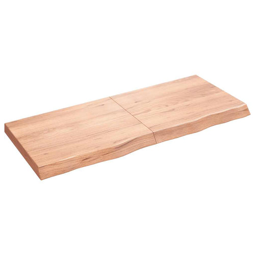 Bänkskiva badrum 120x50x(2-6) cm behandlat massivt trä