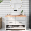 Bänkskiva badrum 120x50x(2-6) cm behandlat massivt trä