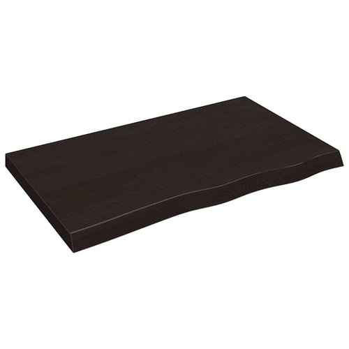 Bänkskiva badrum mörkbrun 100x60x(2-6) cm behandlat